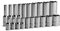 Capri Tools 1/4 in. Drive Master Chrome Sockets Set, 6-Point, 3/16 to 9/16 in, SAE, Sockets Only