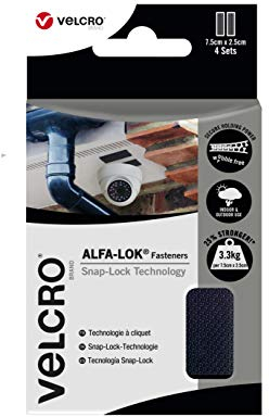 Velcro Brand VEL-30700-WEU Velcro Marca Alfa-Lok Fasteners, Nero, 7.5 x 2.5