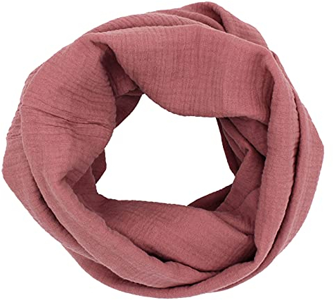 Turnanzug-GymStern Musselin Loop Schal Schlauchschal 100% feine Baumwolle 30x65 cm Damenhalstuch Halstuch Damen Frauen (Altrosa)