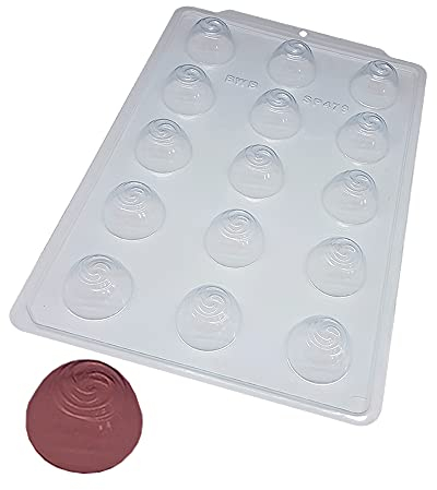 BWB SP 479 - Stampo semi-professionale Dantop gigante Trufas e cioccolatini per cioccolata calda, forma semplice, a 15 fori, 30 g, in policarbonato tridimensionale