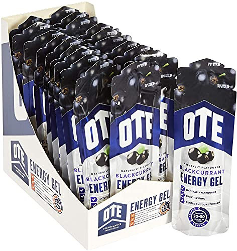 OTE Energy Gel mit Kohlenhydraten und Elektrolyten - 20g Kohlenhydrate - Perfekt für Radfahren, Laufen und Ausdauersport - 20 x 56g (schwarze Johannisbeere)