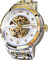OLEVS Herrenuhren Automatik Skelett Gold Weiß Mechanische Armbanduhr mit Diamant Wasserdicht Leuchtende Männer Uhr