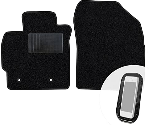 moto-MOLTICO Vorne Fußmatten Auto Velours Autoteppiche Schwarz Automatten Set 2-teilig passend für Toyota Corolla Auris I E15 2007-2012
