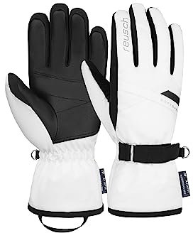 Reusch Helena R-TEX XT extra warme, wasserdichte, Winddichte und atmungsaktive Winterhandschuhe Fingerhandschuhe Schneehandschuhe Sporthandschuhe Skihandschuhe Damen, weiß-schwarz, 6,5