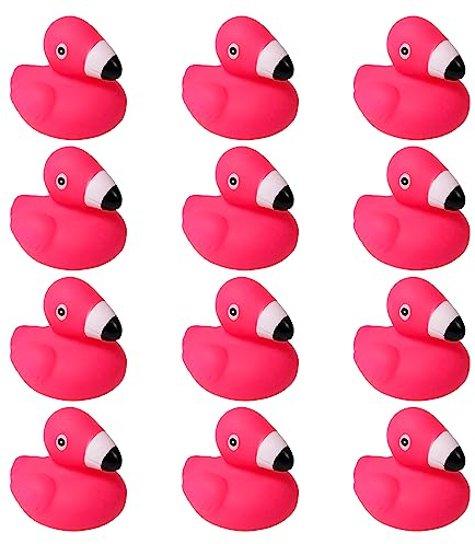 12pcs Jouet de Bain Flamant Rose, Jouet de Bain Canard Jouet de Bain Canard pour Bebe pour la Douche Les Faveurs de Fête d'anniversaire Décoration de la Maison Les Prix de la Salle de Classe
