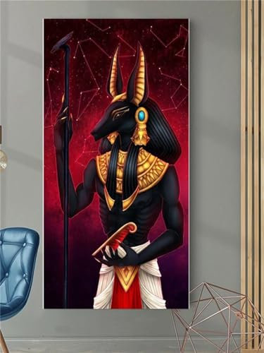 5D Diamond Painting Anubis Diamant Painting Builder Full Drill Diamond Painting Kinder 80x220cm Diamond Art Erwachsene Diamant Kunst Malerei Stickerei Set Kreuzstich Bilder für Wohnzimmer Wanddeko-f51