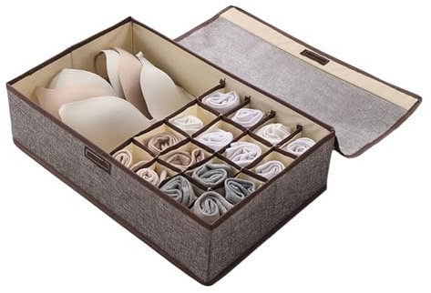 Saiyana Organizador versátil de almacenamiento de ropa, organizador de ropa interior, cajones con tapa, organizador de armario de dormitorio, caja de almacenamiento plegable