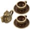 1set Miniature Tea Dollhouse Decoration Tiny Metal Teapot and Cups Realistic Mini Tea Pot Accessories for Micro Landscape and Diy Projects