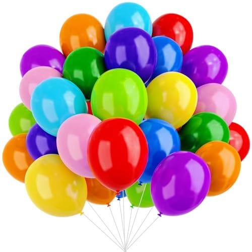 Luftballons in verschiedenen Farben, 12 Zoll Regenbogen Latex Ballons, bunte Partyballons für Geburtstag, Babyparty, Hochzeit, Partydekorationen und Zubehör…