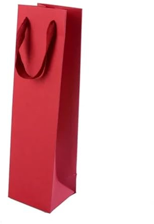 Sacs Cadeaux Bouteilles Sac d'emballage en papier Kraft, tasse isolée for parapluie, sac d'emballage à main for cadeau, petite bouteille, sac d'emballage de vin rouge frais(Color:Red,Size:10 PCS_9X8X2