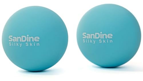 Sandine Lot de 2 balles de massage pour le dos - Pour massage des tissus profonds - Soulage les tensions - Soulage les douleurs musculaires du dos, des épaules et du cou - Bleu
