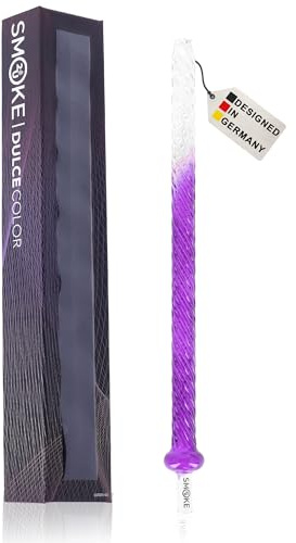 Smoke2U Premium 40 cm Shisha Mundstück Glas Lang | Hochwertiges Wasserpfeifen Glasmundstük | Hookah Shisha Endstück | Hitzeresistent, Federleicht - Dulce Lila