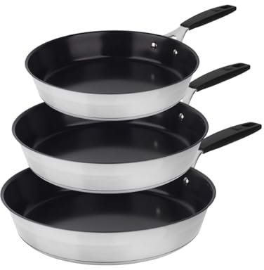Masterpro Set di padelle Smart Acciaio Inox Ø 24 cm Ø 20 cm Ø 28 cm 3 Pezzi