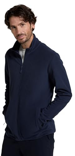 Mountain Warehouse Camber Mens Fleece Full-Zip Jacket - Lightweight & Quick Dry Microfleece Sweatshirt, Casual Wear - Winter Camping, Outdoors, Travelling & Hiking Navy XS