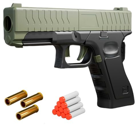 Spielzeug Pistole, 1-SchlüSselfaltung Soft Bullet Toy Schalenwurffunktion Schaumstoff Pistole Manuelles Laden Leicht Zu Tragen, über 14 Jahre alt BevöLkerung, gold