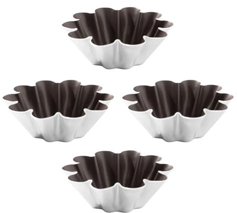 Avejjbaey 4 Stück Eier-Törtchenformen aus Aluminium, kleine Tortenformen, kleine Cupcake-Kuchen-Muffins-Plätzchenformen,