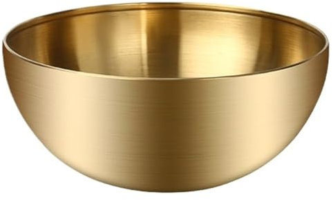 WSQHAO Ensaladera Ensaladera de Acero Inoxidable, Cuenco de Cocina Multifuncional, Cuenco for Fideos, ensaladera Redonda, 2 uds. para Cocina(Gold 28 * 13cm)