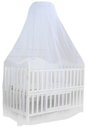 JZLEJC Babybett -Baldachin, 79 '' hoher dichter Netzdach mit 197 '' Circ, einfache Installation von Polyester Bettvorhang für Kinderkrippe, atmungsaktiv und