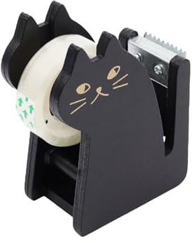 AMONENZ Dispenser Nastro Adesivo, a Forma di Gatto Tape Dispenser, Viene Fornito con 1 Rotolo di Nastro Adesivo, Porta Nastro Adesivo per Utensili da Ufficio, Accessori da Scrivania