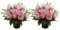 2Pcs Fleurs De Cimetière Artificielle,Petites Plantes Artificielles,La Décoration De Pierre Tombale De Cimetières pour Funérailles Commémoratives,Cimetière, Décor avec Vase (B)
