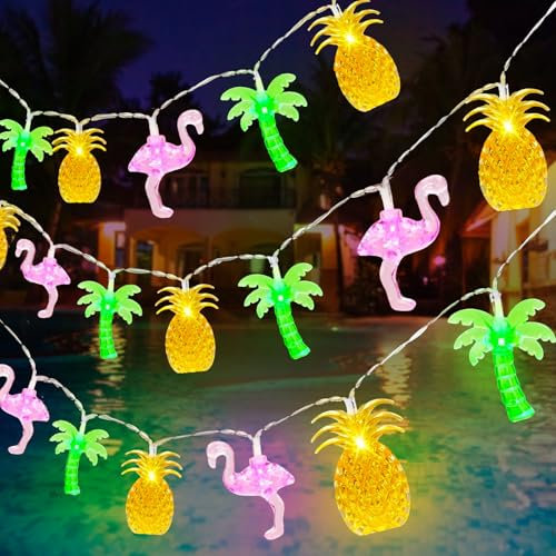 DIELIANHUA Catena Luminosa Tropicale, 3 M 20 LED Catena Luci Estiva, Guirlande Luminose Tema Spiaggia, Adatto per Feste Hawaiane Al Chiuso E All'aperto, Feste Estive E Decorazioni da Spiaggia