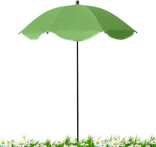 Sombrilla compacta pequeña para terraza | Protección solar ajustable para exterior | Accesorio de jardín para balcón huerto Césped playa terraza flores cochecito, Encaje verde, Se référer au