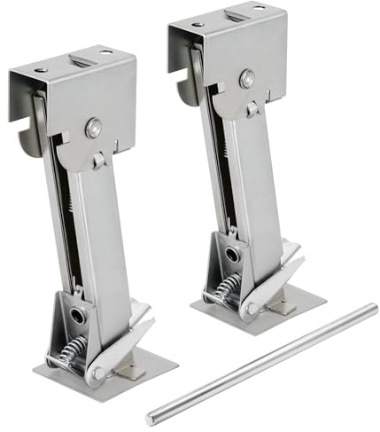 BAOSHISHAN Cricchi stabilizzanti per camper | Portata massima 450 kg, supporti stabilizzanti pieghevoli per cricchi di rimorchio e camper con asta per cricco