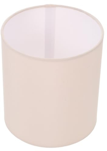 Beiger Lampenschirm Zylindrisch 14x13cm aus Stoff für Tischlampen | Dekorative Lampenschirme, Nachttischlampenschirm, Leichte Metallausführung für Wohn und Schlafräume