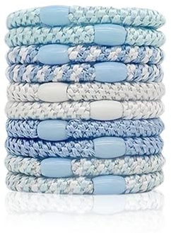 Geflochtene Haargummi Original, 10 Stück Geflochtene Haarbänder, Elastisch und Weich, Schlicht und Vielseitig, Farbstark, für alle Haartypen Geeignet (blau)