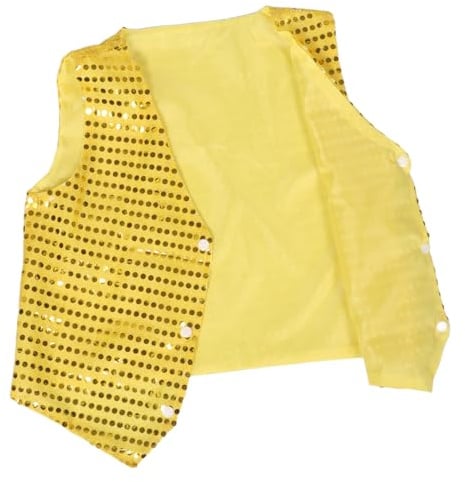 HONITANO Gilet Pailleté Garçon Fille Sans Manches Brillant pour Danse Hip Hop Jazz Fête Performance Costume Disco Party Vestiaire Garçon Fille