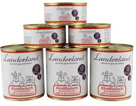 Lunderland Reinfleisch-Dose Rindfleisch durchwachsen 6 x 800g