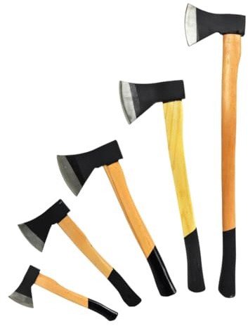 pokm toolsmarket Axt 1250g 24 mit gehärtetem Kopf & Holzstiel | 5 Varianten 600–1600 g | Spaltaxt Beil Holzaxt zum Spalten & Gartenarbeiten