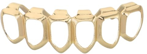 BESTonZON Goldene Hohlgrills Hip Hop Zahnaccessoires für Männer Frauen Leicht und Bequem für Halloween Kostüme