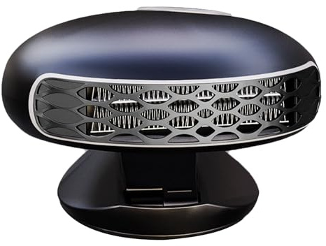Eujgoov Chauffage de Voiture, Dégivreur et Désembueur de Ventilateur de Chauffage Automatique Rotatif à 360° Portable avec Poignée Externe pour Camions Camping Voyages