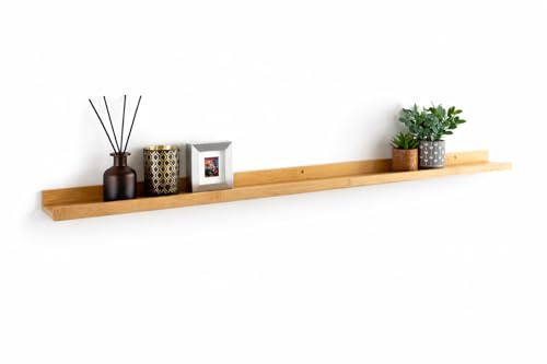 Zebi Urbanist Bamboo Picture Shelf 120cm – Natural Wall Mounted Display Ledge for Photo Frames, Plants and Home Décor