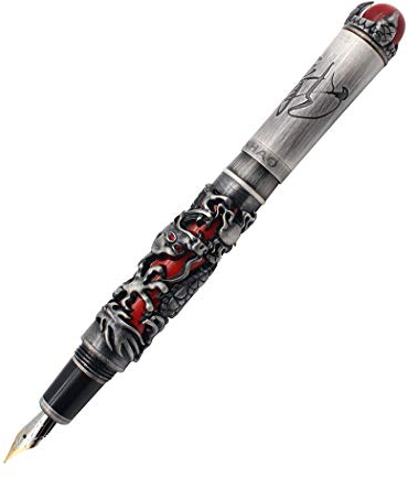Zoohot 3D Jinhao Dragon Fountain Pen Fine Nib Signature Calligraphy Business Gift Pens - Red