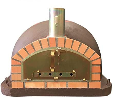 DIOVERDE Brown Premium Italian Wood Fired Pizza Oven Orange Arch, 90cm