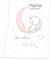 Wolimbo Soft-Peach Babydecke mit Namen personalisiert - Motiv Kleiner Hase - Besticktes Geschenk für Mädchen und Junge 75x100cm