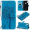 Zchen Coque Huawei Y6 2019, Etui Pochette PU Cuir Portefeuille Housse Clapet Folio Livre Pliable Couvercle Rabattable pour Huawei Y6 2019/Huawei Y6 Pro 2019/Honor 8A (Chat-Bleu)