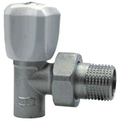 Angled 15mm x 1/2” Inch Male BSP Soldered Radiator Heater Valve with Handle