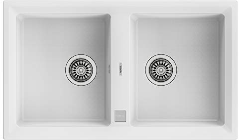 Fregadero Teka Tegranite Stone 2C Auto Color White Ref 115260012 Mueble De 90 Cm Reversible