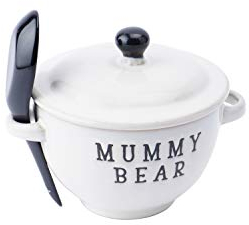 CGB Giftware | 'Mummy Bear' Porridge Bowl and Spoon | Loft Range | Made from Stoneware | Capacity 350ml | GB03752