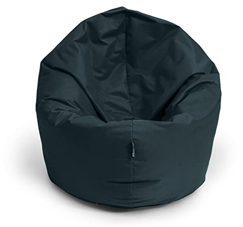 BuBiBag Sitzsack für Erwachsene -Indoor Outdoor XL Sitzsäcke, Sitzkissen oder als Gaming Sitzsack, geliefert mit Füllung (125 cm Durchmesser, schwarz)