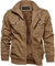 TACVASEN Uomo Giacca Militare Invernale Jacket Casual Interno in Pile Caldo collo in Piedi, Cachi