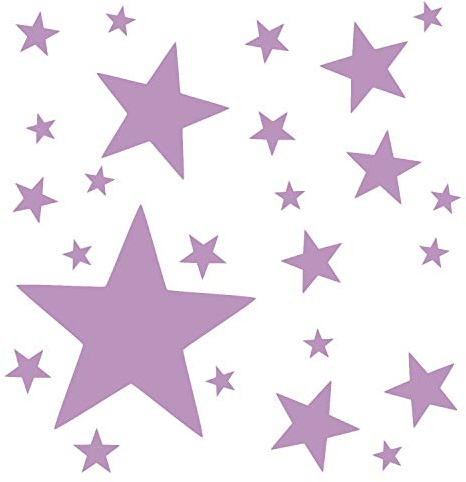 timalo® Wandtattoo Sterne Kinderzimmer Mädchen Jungen – Groß Uni Matt selbstklebende Aufkleber | 73097-Flieder-M-120