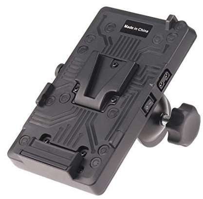 Fotga V-Mount Battery Plate Adapter with D-Tap Output & Clamp for DSLR Camera Video Cinema Camera A7 II III Gh4/5/5S etc,Camera Field Monitor,LED Light