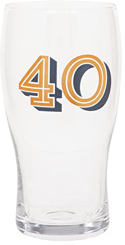 Bicchiere da pinta di birra per il 40° compleanno, oro e blu scuro - 570 ml/1 pinta