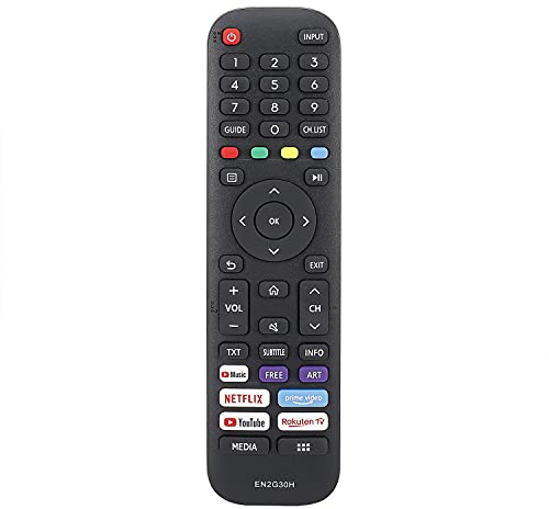 Nouvelle Telecommande EN2G30H pour Hisense 4K UHD Smart TV, 65A7300F 70A7100F HE70A6109FUWTS HE75A6170FUWTS 43A7100F 43A7300F - Aucun Réglage Requis