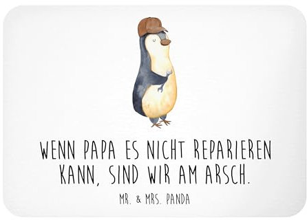 Mr. & Mrs. Panda Magnet Wenn Papa es Nicht reparieren kann, sind wir am Arsch - Geschenk, whiteboardmagnet, Muttertag, Pinguin, rechteckmagnet, küchenmagnet, Vater, Kühlschrankmagnet, haftmagnet