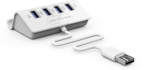 Goshyda Hub USB De 4 Puertos, 480Mbps USB2.0 Adaptador De Concentrador OTG De Múltiples Interfaces, Divisor USB De Datos para Teléfono Móvil, Tableta, Computadora Portátil De Escritorio
